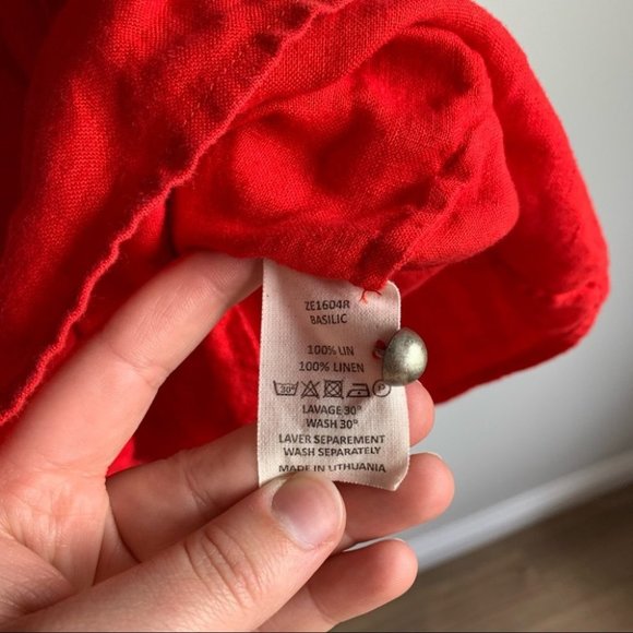 Red Button-Up Women's Dress - Picture 7 of 13